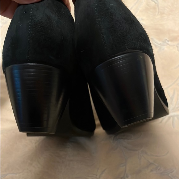 Women's Black Peep-Toe Ankle Boots 10 - Picture 3 of 7